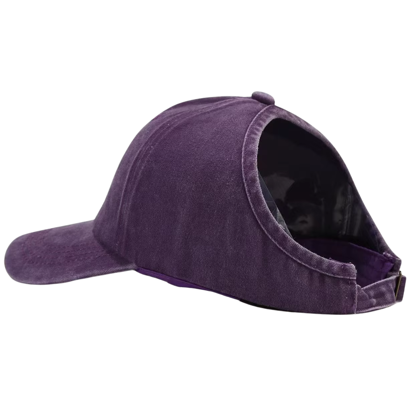 Backless Curly Cap - Washed Purple