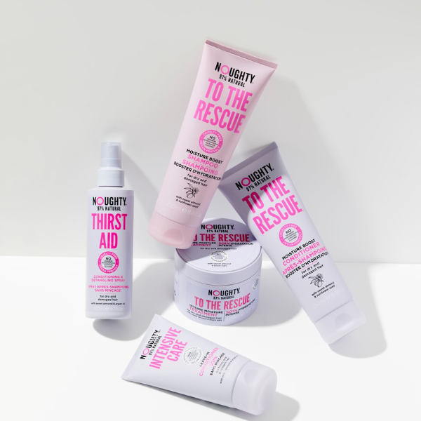 Noughty To The Rescue Moisture Boost Collectie in witte studio achtergrond