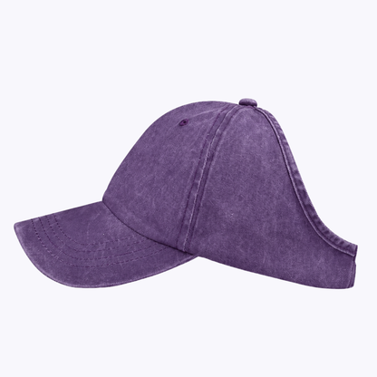 Backless Curly Cap - Washed Purple