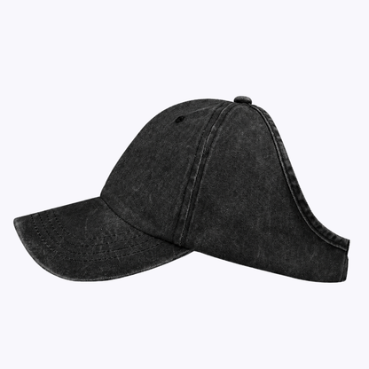 Backless Curly Cap - Washed Black
