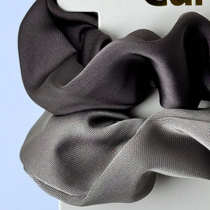 Gray Satin Scrunchies