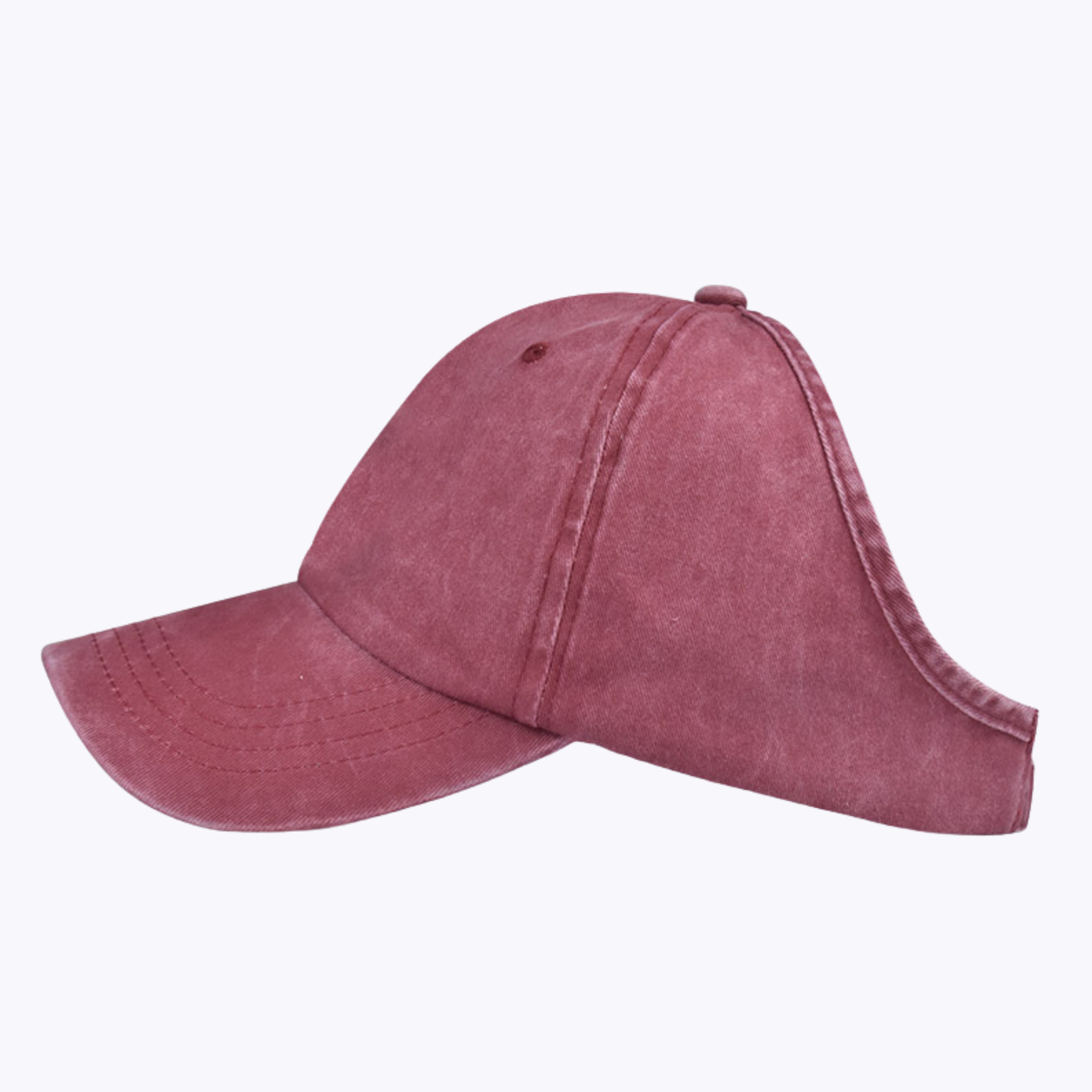 Backless Curly Cap - Washed Red