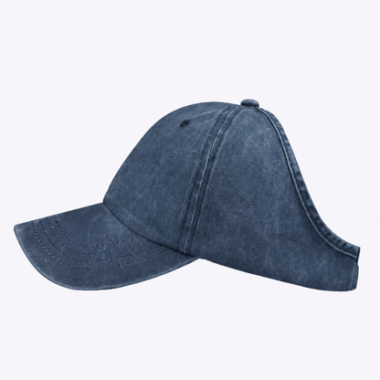 Backless Curly Cap - Washed Blue