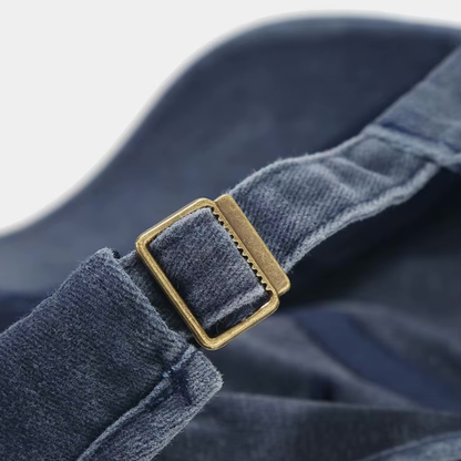 Backless Curly Cap - Washed Blue