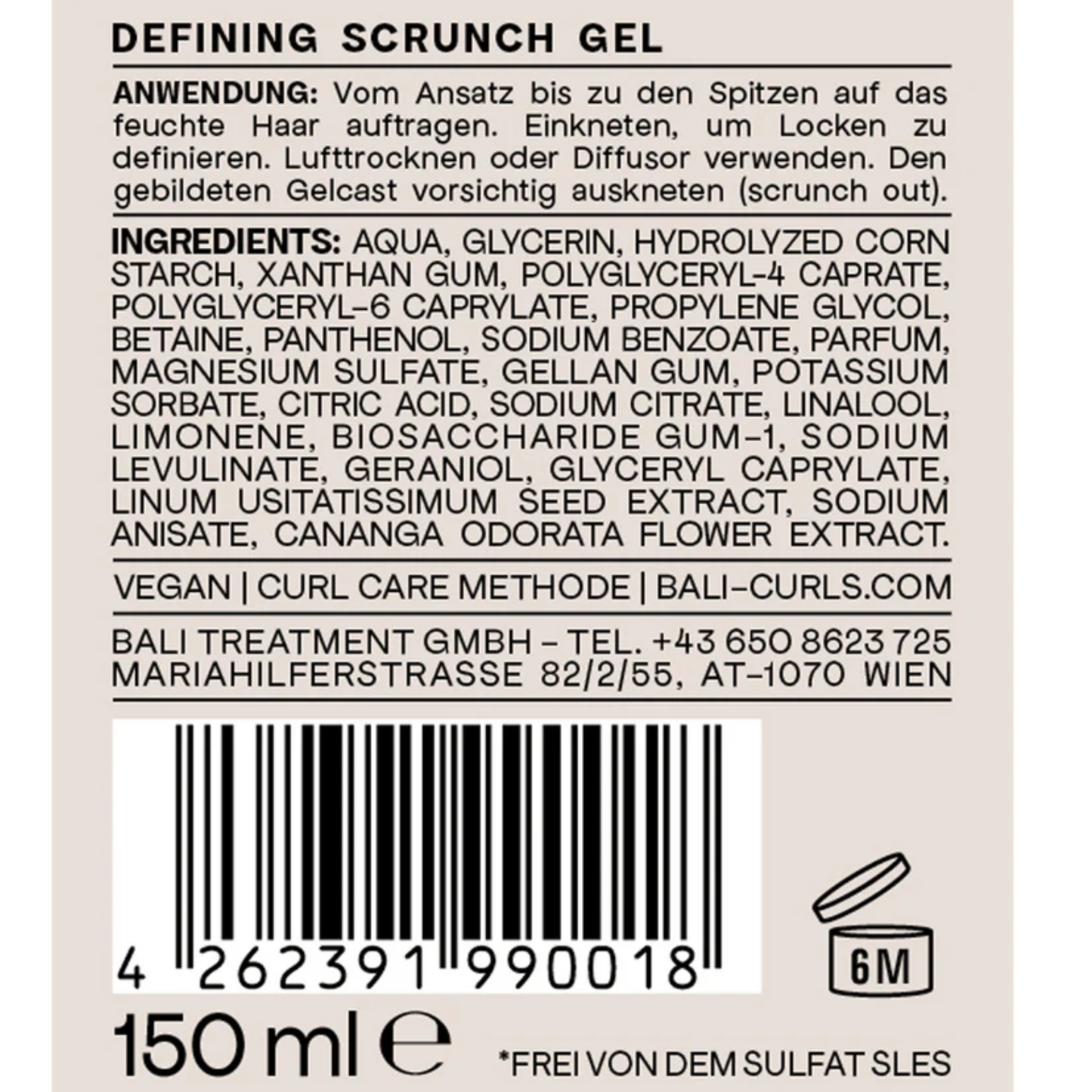 Bali Curls Curl Defining Gel, 150ml